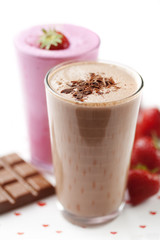 chocolate and strawberry milkshake