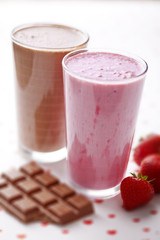 chocolate and strawberry milkshake