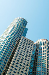 Fototapeta na wymiar Boston city - 7 Sep - panorama with skyscrapers