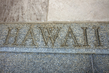 Hawaii word on the stairs