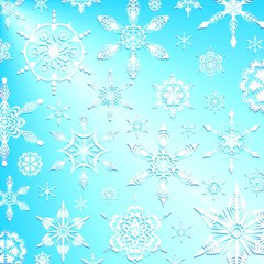 Fototapeta na wymiar Cristalli di Neve-Snow Crystals Background-Vector