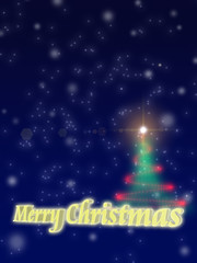 Fototapeta premium Merry Christmas Tree and Snow Silent Night