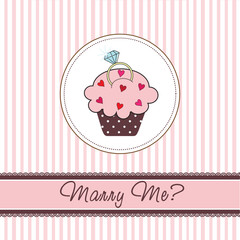 Cupcake card with a ring