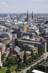 Obraz premium Blick vom Hamburger Michel