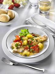 poisson au four, rombo al forno