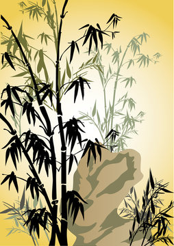 bamboo and stones illustration