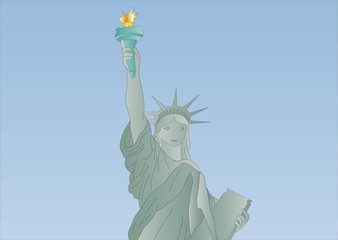 Fototapeta premium statue of liberty New York ( background on separate layer )