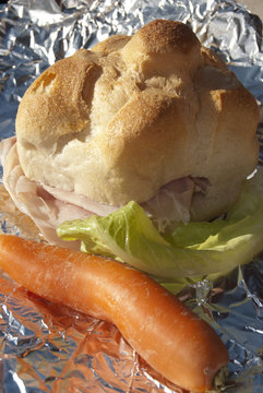 snack. Panino al prosciutto