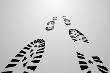 Black traces of feet