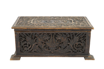 Old antique box with clipping path