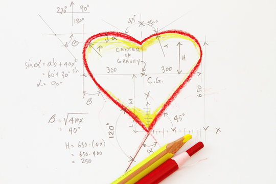 Heart with formula - Powered by Adobe