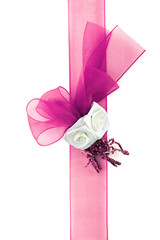 pink gift bow isolated on white