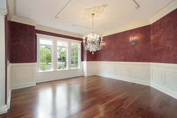 Dining room with red walls