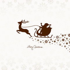 Christmas Sleigh & Snowflake Ornament Brown