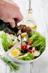 balsamic vivegar over mixed salad