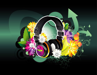 headphones vector illustration