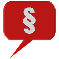 Sprechblase rot Paragraph