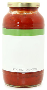 Blank Label Jar of Speghetti Sauce