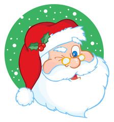 Santa Claus Winking Classic Cartoon Character