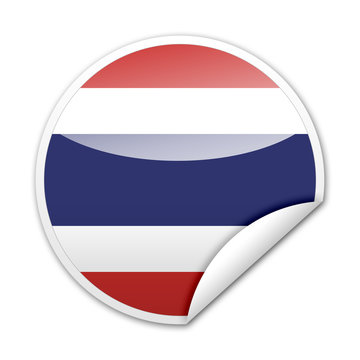 Pegatina bandera Tailandia con reborde