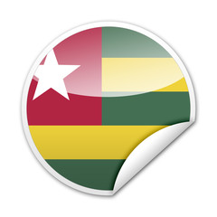 Pegatina bandera Togo con reborde