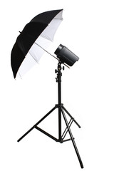 tripod umbrella studio flash white background