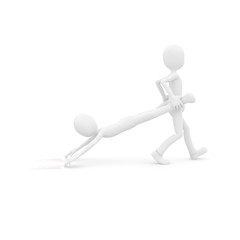 3d man dragged by time