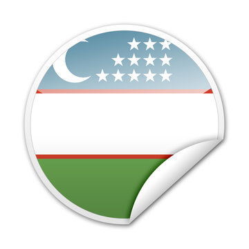Pegatina bandera Uzbekistan con reborde