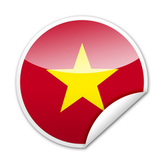 Pegatina bandera Vietnam con reborde