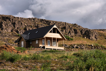 Fototapeta na wymiar Wooden home in Iceland