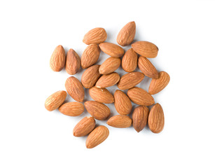 Handful almond isolated