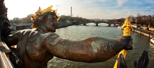 Lichtdoorlatende gordijnen Pont Alexandre III Statues du pont Alexandre 3 - Paris
