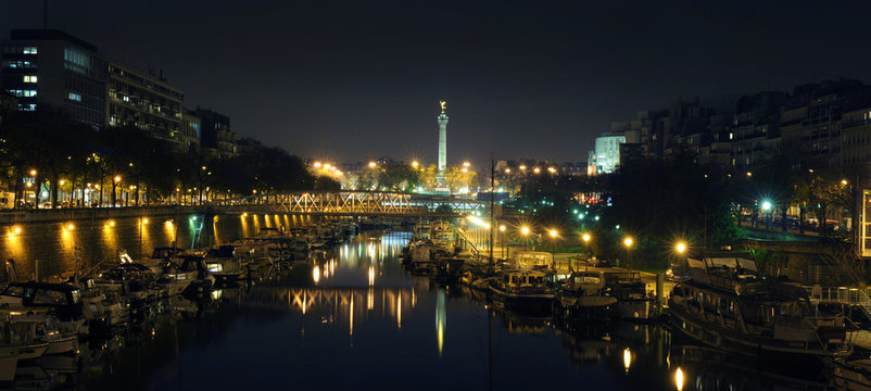 Fototapeta Place de la Bastille de nuit - Paris