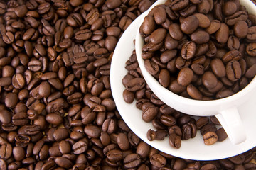 full cup of coffee beans