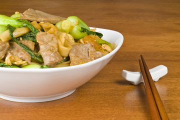 Rice Noodles and Beef Stir Fry