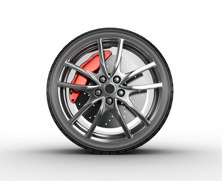 Tire and alloy wheel - 3d render
