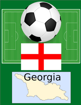 Georgia soccerr football sport world flag map