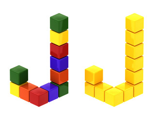 Fototapeta premium cube toy font color