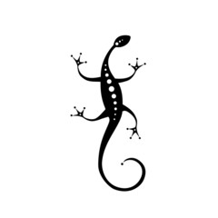 Obraz premium Lizard black silhouette for your design