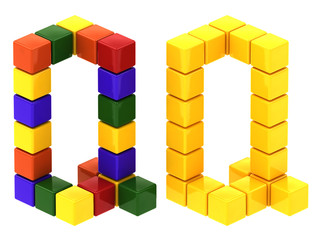 Naklejka premium cube toy font color