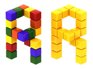 Obraz premium cube toy font color
