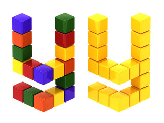 Obraz premium cube toy font color