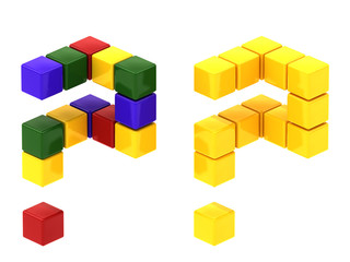 Obraz premium cube toy font color