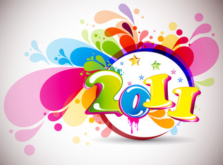 abstract new year 2011 calendar with colorful design