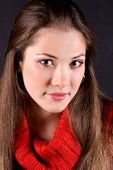 Naklejka premium Girl in Red