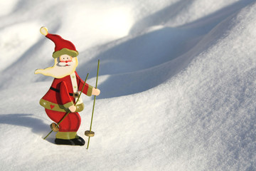 Santa claus by skiing