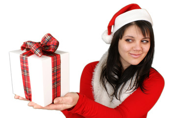 Girl holding a gift