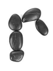 Small letter 'r' made of stones isolated on white