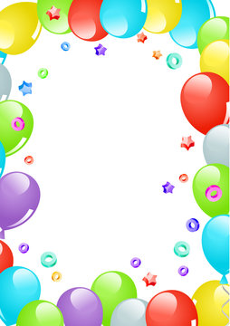 Balloons frame decoration ready for greeting cards
