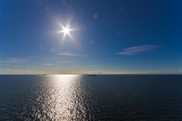 sun over sea
